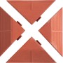Pavimenti autobloccanti triangolari color terracotta per esterni.