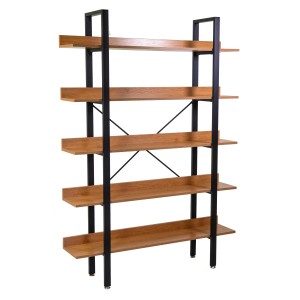 Scaffale in metallo e legno Achille 5 ripiani 120x28x171 cm