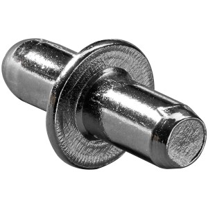 Supporto per ripiano Hettich, 5 mm, zincato, con flangia per scaffali.