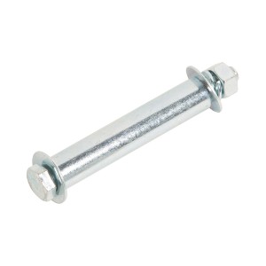 Asse per ruote integrate, 103 mm, con vite, dado, rondella elastica e manicotto di serraggio.