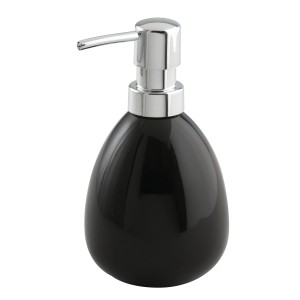Dispenser sapone nero Wenko Polaris con pompa cromata, 390 ml.