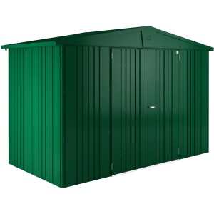 Casetta da giardino in metallo Biohort Europa, verde scuro, 4,6 m², con doppia porta. Casette da giardino per esterni.