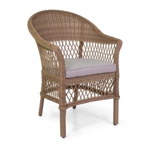 Poltrona da giardino con cuscino Murrieta in alluminio colore naturale