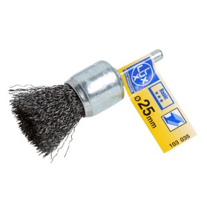 Spazzola a pennello LUX, 25 mm, per smerigliatrici. Per rimuovere ruggine e vernice dall'acciaio.