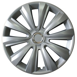 Copricerchio auto argento, accessorio esterno auto.