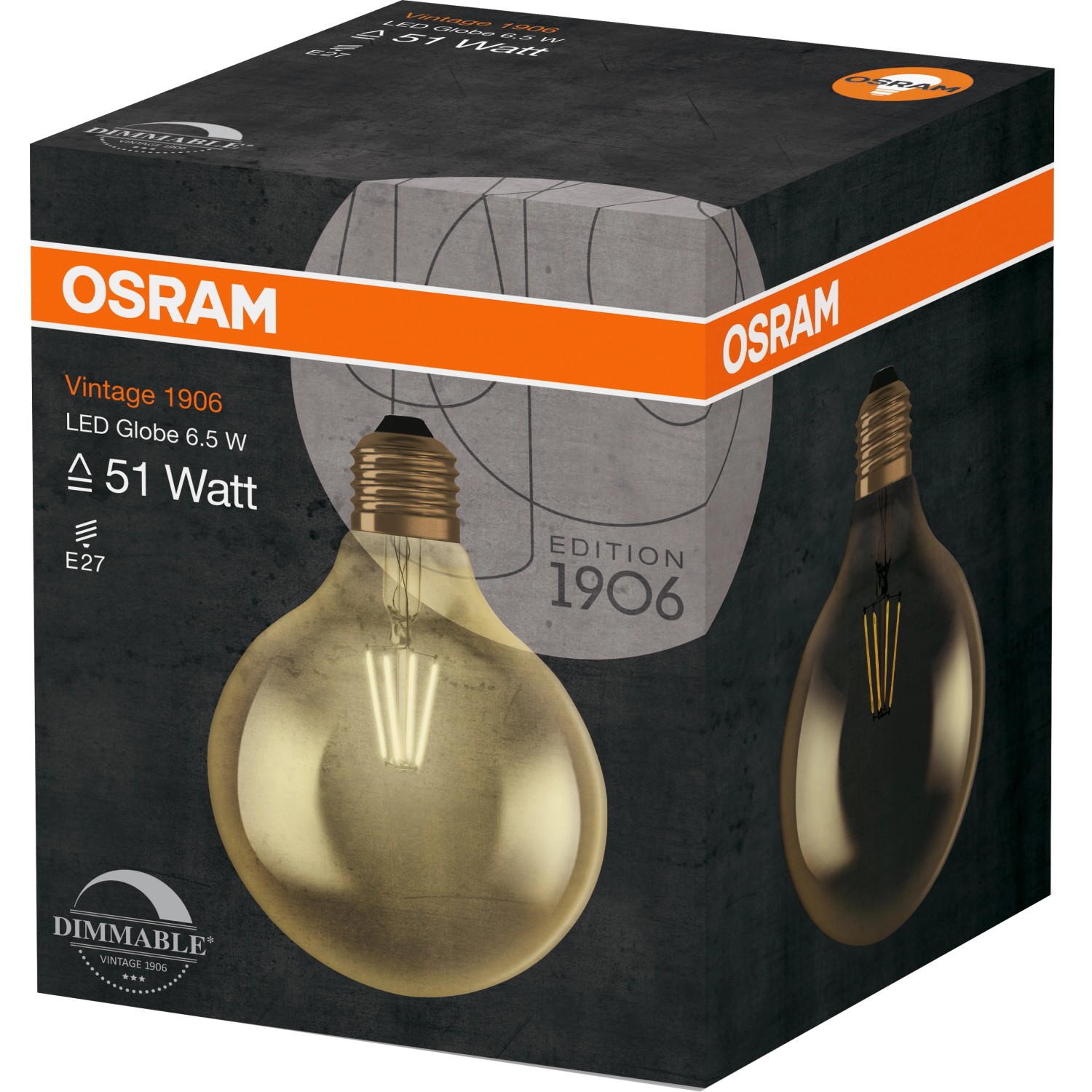 OSRAM lampada LED Vintage 1906 globo E27 luce calda dimmerabile