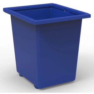 Cestino t.b.t. blu in plastica, quadrato.
