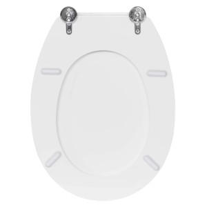 Copriwater ovale Liuto in mdf bianco