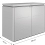 Biohort HighBoard 160 box da giardino in argento metallizzato: box universale per giardino, terrazza e balcone.