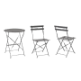 Set bistrot pieghevole AUSTIN in acciaio con tavolo e due sedie per terrazza e giardino.