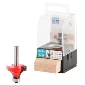 Fresa per bordi arrotondati LUX HM 31,8 mm con gambo da 8 mm per una lavorazione del legno pulita.