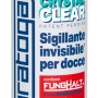 Cartuccia di silicone trasparente per bagno e doccia.