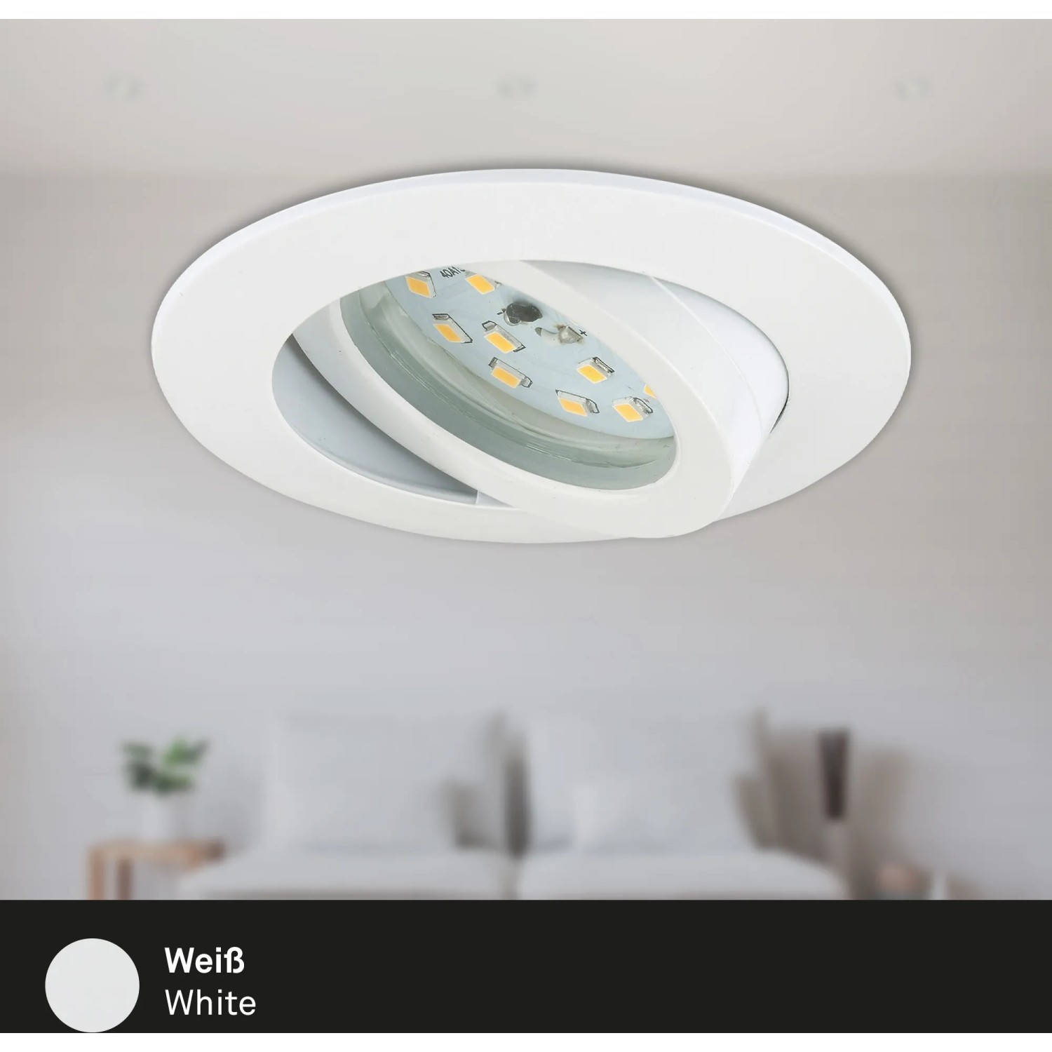 Set da 3 faretti LED da incasso Briloner Attach bianchi e orientabili.