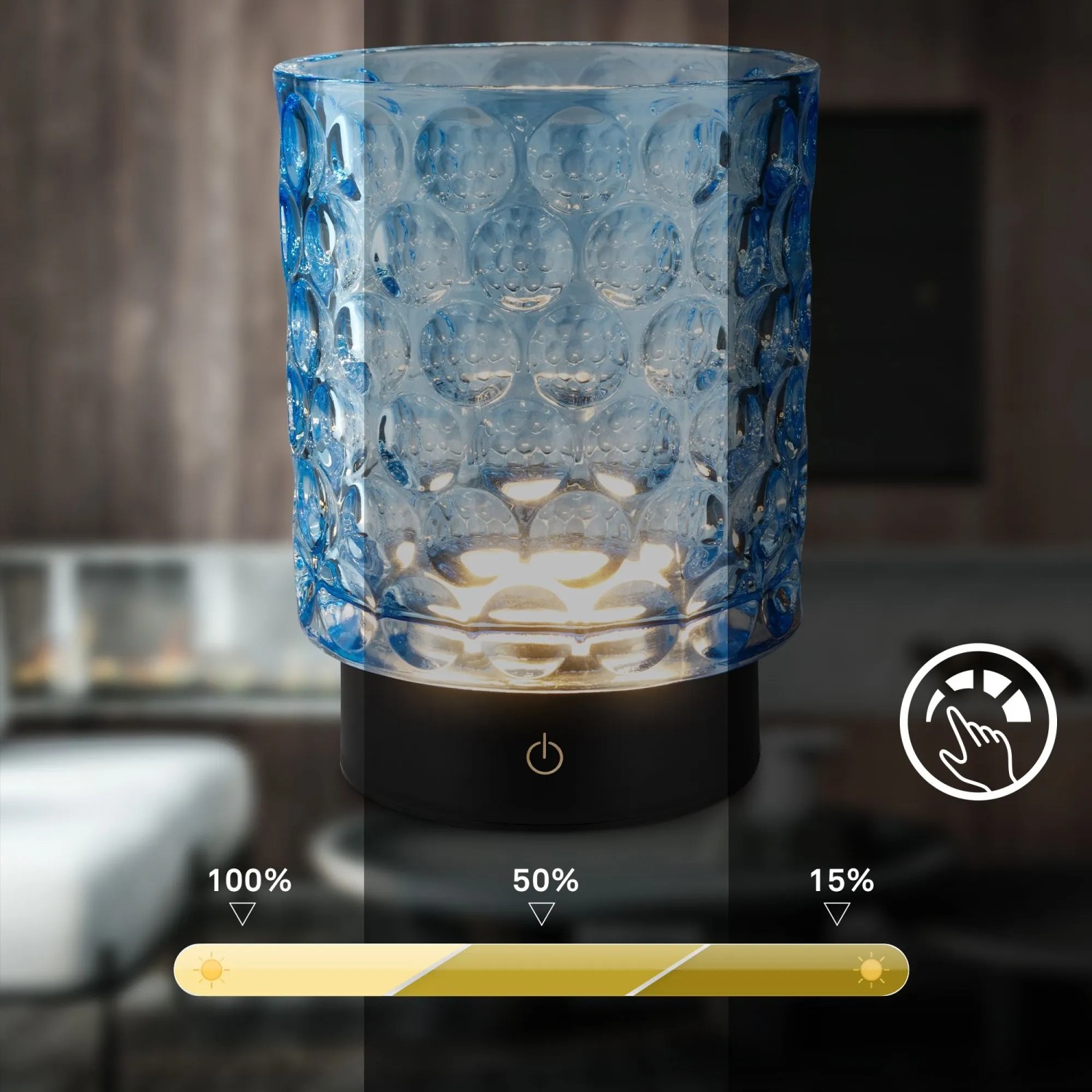 Lampada da tavolo LED Sunora 150 lm bianco caldo H 15 cm blu_6