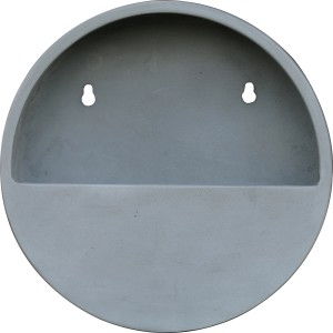 Vaso pensile t.b.t. grigio rotondo per piante, adatto per il montaggio a parete.
