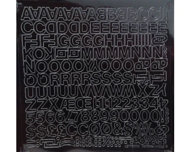 Letterfix alfabeto e numeri adesivi nero 12 mm