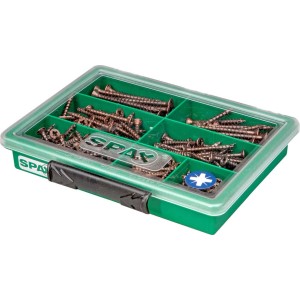 Scatola assortita con diverse viti per legno di t.b.t.