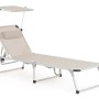 Lettino t.b.t. con tettuccio parasole, beige, ideale per giardino e terrazza.