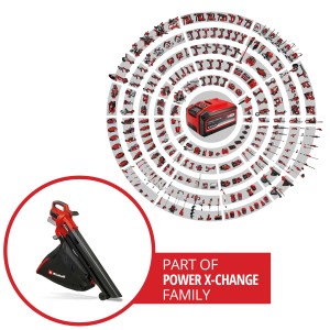 Einhell Power X-Change Soffiatore aspiratore a batteria Venturro 18/210 Solo con sacco di raccolta, parte della famiglia Power X-Change.