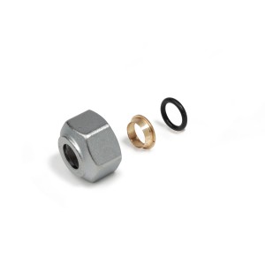 t.b.t. per installazione riscaldamento: dettaglio di raccordo, anello di tenuta e ogiva.