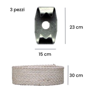 Graffe con cintino tapparelle juta set 3 pezzi