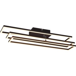 Moderna plafoniera LED Corso nera con design rettangolare per spazi abitativi.