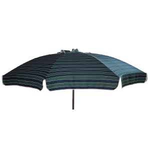 Ombrellone da mercato t.b.t. a righe blu e verdi per giardino o terrazza.