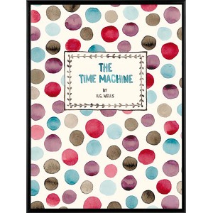 Quadro "The Time Machine" di H.G. Wells con pois colorati nella cornice.