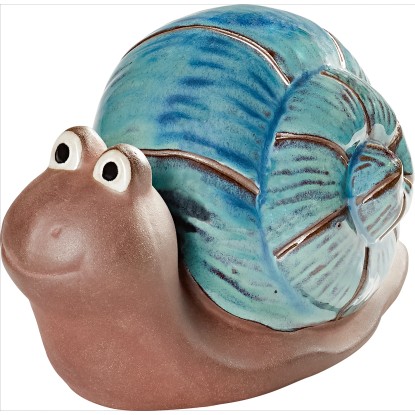 Figura decorativa chiocciola guscio rotondo multicolore 10 cm