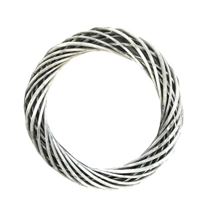 Corona decorativa in legno intrecciato Ø 30 cm grigio