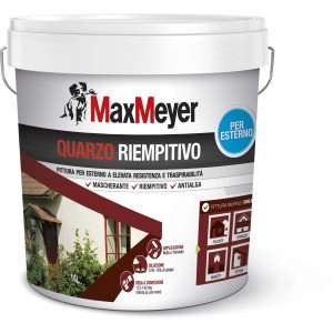 Secchio di pittura riempitiva al quarzo MaxMeyer per esterni, adatta per facciate, terrazze e muri.
