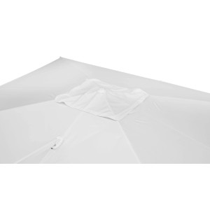 Dettaglio di un ombrellone bianco, accessorio per la protezione solare.