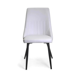 Sedia in ecopelle Oliver bianco con struttura nera