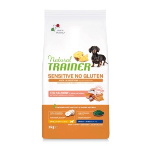 Natural Trainer Sensitive cibo secco per cani, senza glutine, con salmone e ananas.