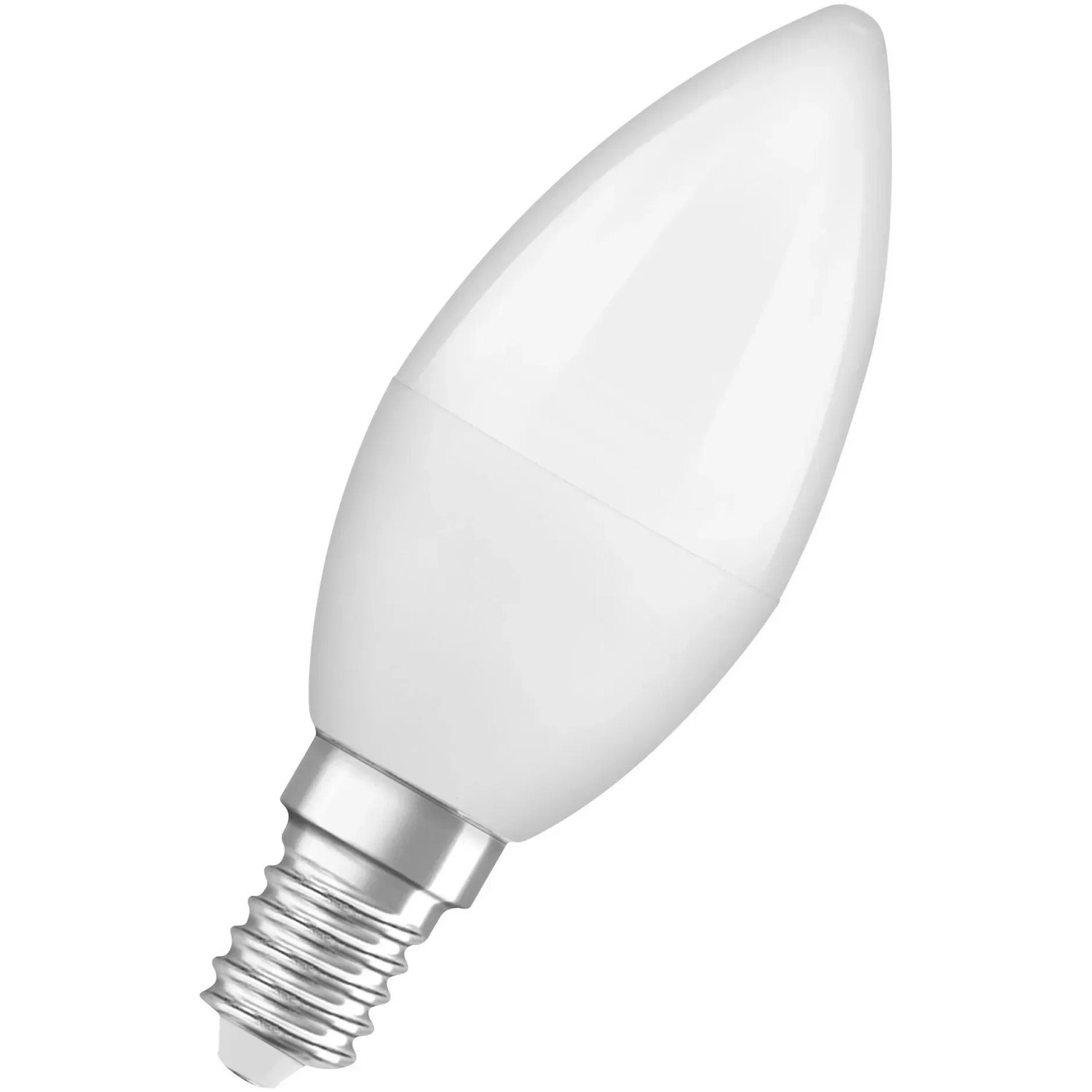 Lampadina LED Osram E14 a forma di candela, 4,9W, bianco caldo. Luce a risparmio energetico per interni.
