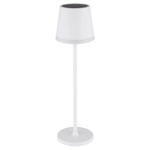 Lampada solare Globo bianca in metallo, 41 cm, per esterni.