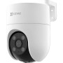 Telecamera di sicurezza esterna bianca Ezviz H8C 2K con supporto a parete.
