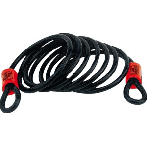 Cavo a spirale Burg Wächter 750, lucchetto per bici lungo 250 cm con occhielli alle estremità.