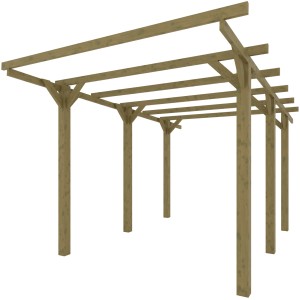 t.b.t. Carport in legno, finitura naturale. Ideale come riparo per la tua auto.