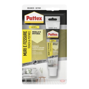 Sigillante acrilico Pattex, bianco, per interni ed esterni.
