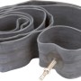 Camera d'aria grigia per bicicletta, arrotolata con valvola. Accessorio per pneumatici da bici.