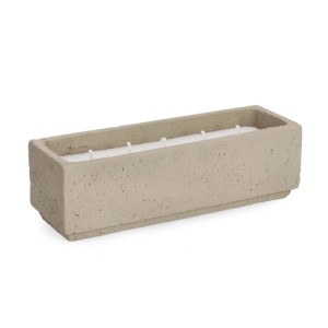 Candela rettangolare Christina vaso in cemento 30x10x9 cm tortora