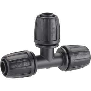 Raccordo a T nero per sistemi di irrigazione Microirrigazione.