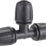 Raccordo a T nero per sistemi di irrigazione Microirrigazione.