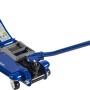 Cric auto blu, accessorio per cambio gomme e riparazioni.