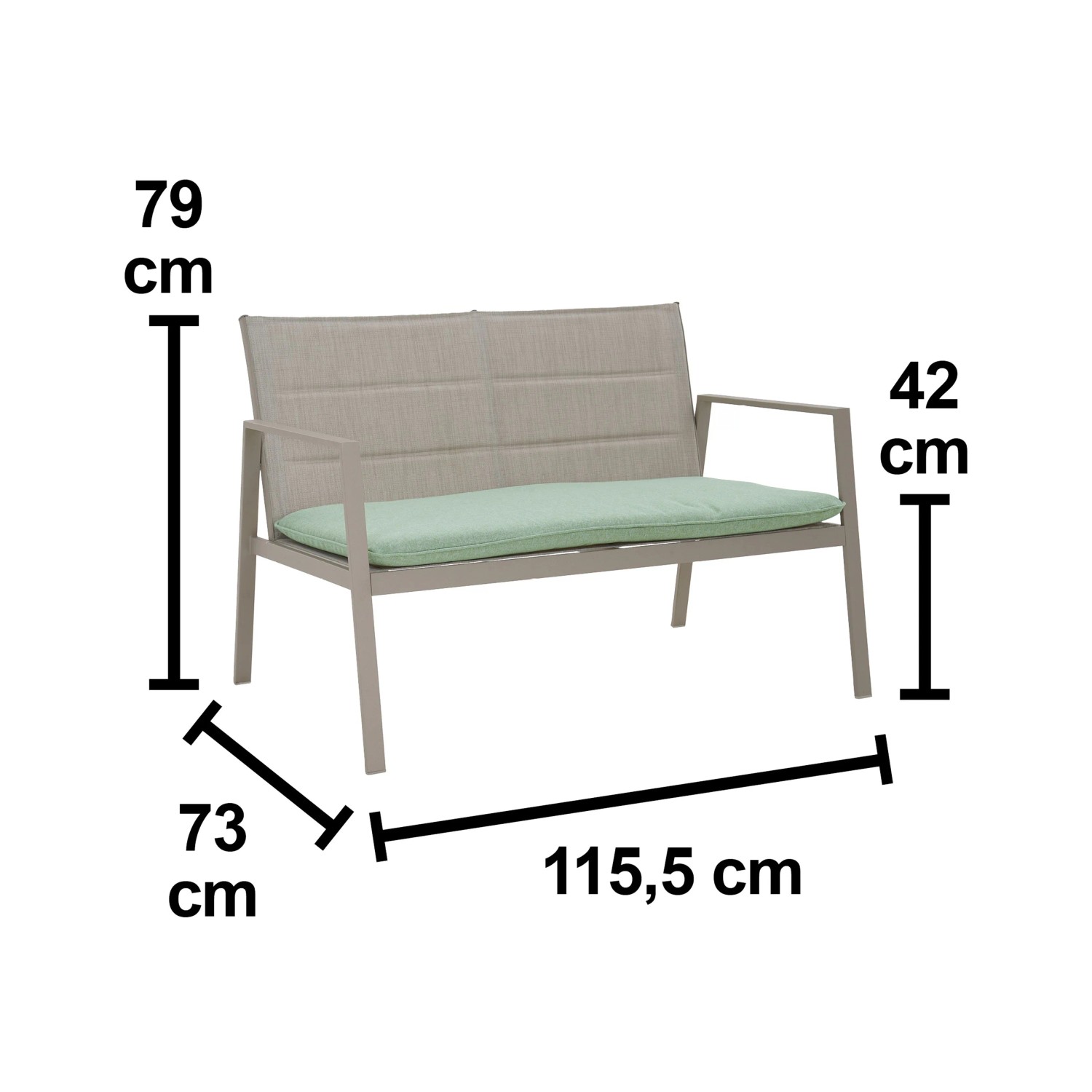 Salotto da giardino Jamapa in acciaio grigio chiaro 4 posti_9