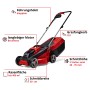 Einhell Power X-Change GE-CM 18/30 Li rasaerba a batteria con batteria e caricabatterie. Rasaerba compatto rosso con cesto di raccolta.