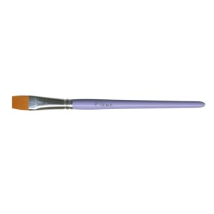 Pennello piatto per materiali per dipingere con manico viola.