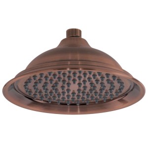 Soffione doccia t.b.t. color rame per montaggio a soffitto.