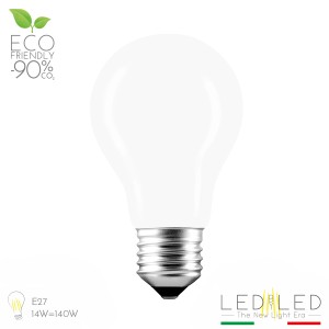 Lampadina LED E27, bianco opaco, per illuminazione d'atmosfera in interni.